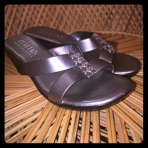 Pretty silver heeled sandals